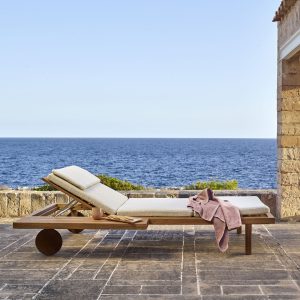 Lehátko Vis à vis s kolieskami outdoor teak